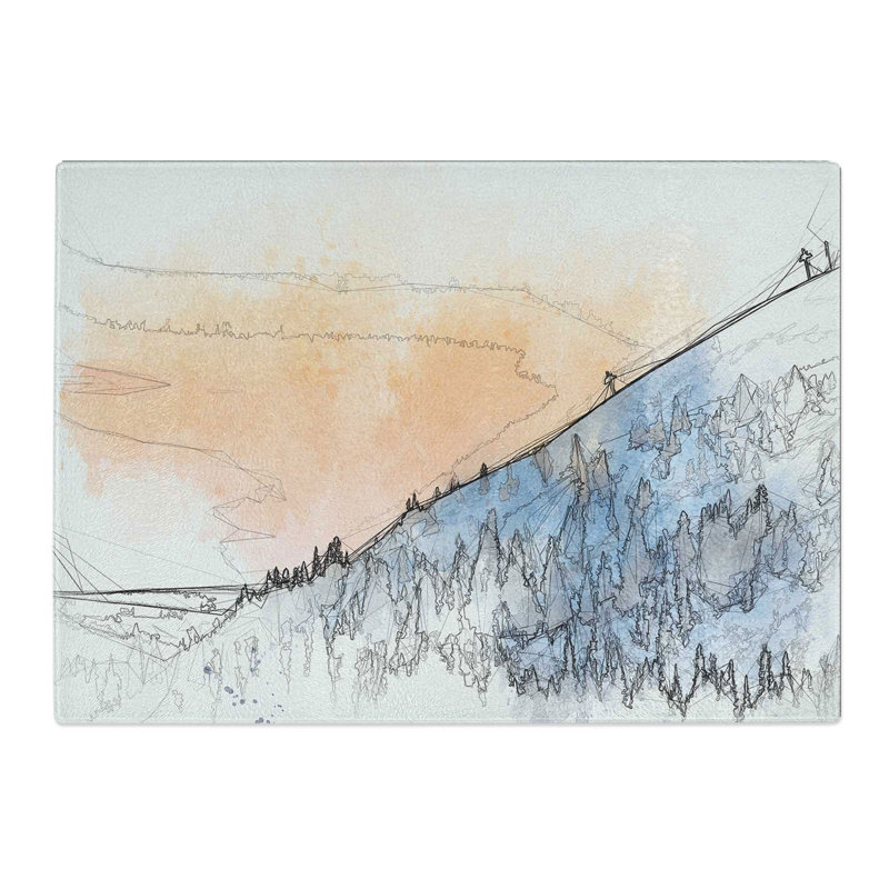Tempered Glass Hills of Trysil Norway Chopping Board, 28.5 cm x 39 cm