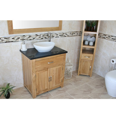 Blanca 750mm Single Bathroom Vanity with Vessel Ceramic Basin