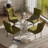 5-Piece Modern Round Pedestal Dining Set with Velvet Tufted Dining Chair for Dining Room and Living Room-588075083-588075186-553339865