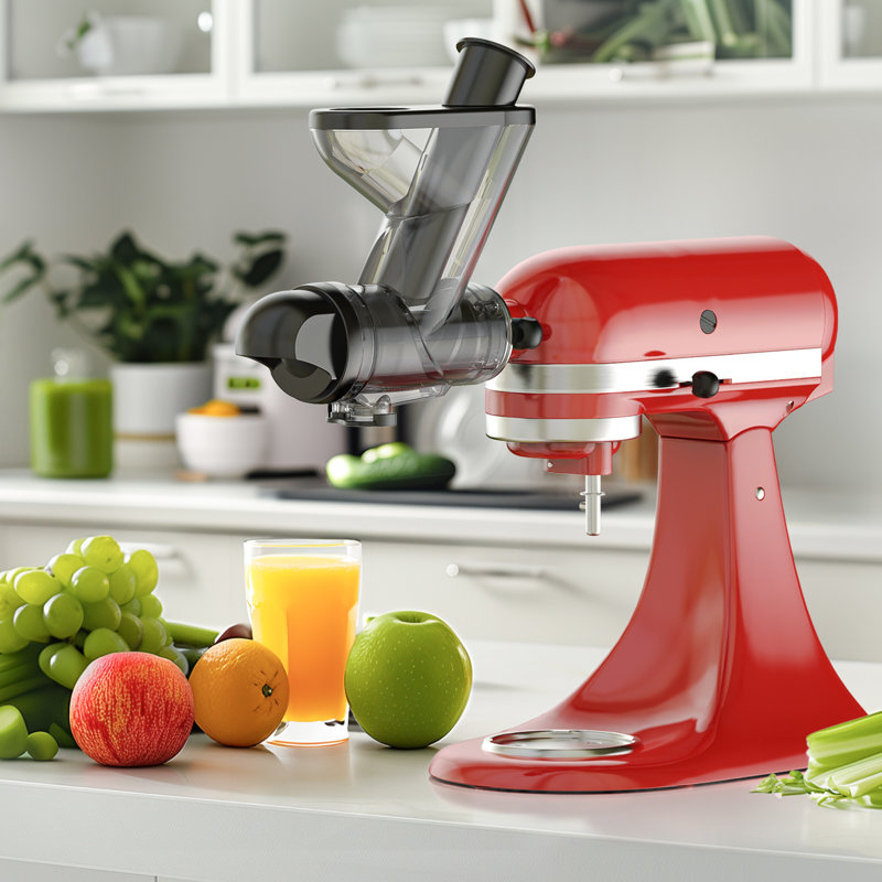 Gvode Masticating Juicer Attachment, Compatible with KitchenAid®, Cold Press & Dual Feed Chute