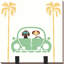 «Beach Bums Beetle I squares» par Michael Mullan, reproduction d'art graphique sur toile-25391156-25391163