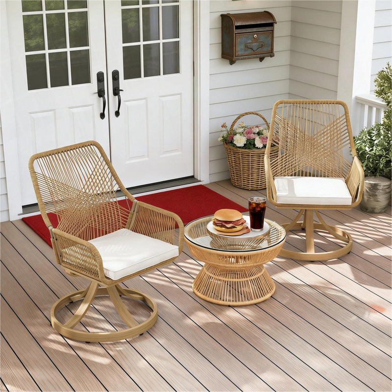 Ensemble de 2 chaises d'extérieur, chaises pivotantes