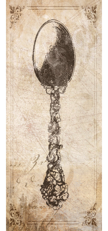 Spoon - Painting Print, 30 cm H x 20 cm W, Black Floater Framed