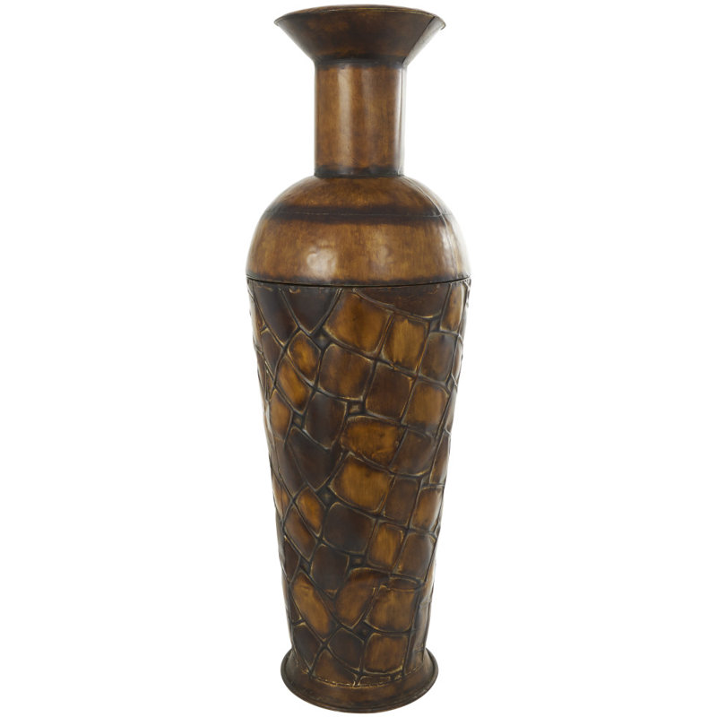 Ciotti Metal Trumpet Floor Vase, Bronze