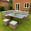 0cm Wide L-Shaped Patio Sofa with Cushions