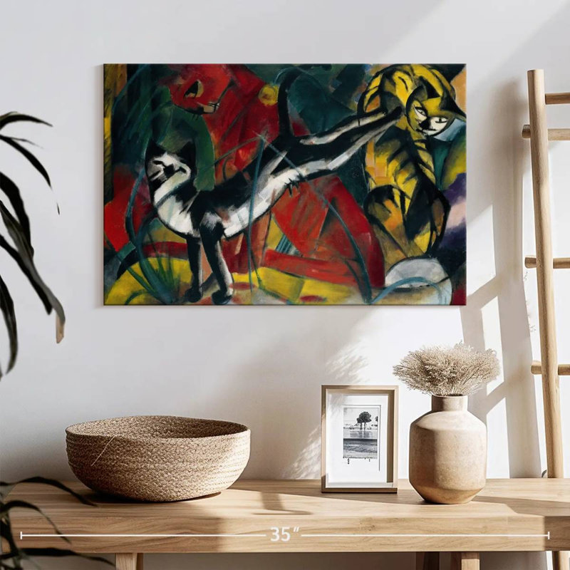 Brampt Three Cats 1913, 16" H x 24" W