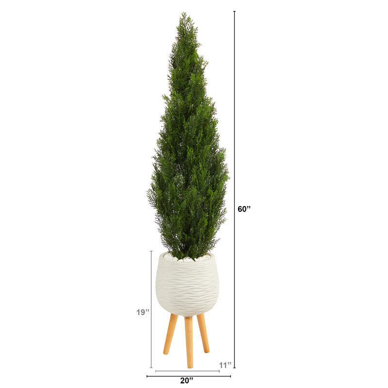 60'' Faux Cedar Tree in Clay Planter