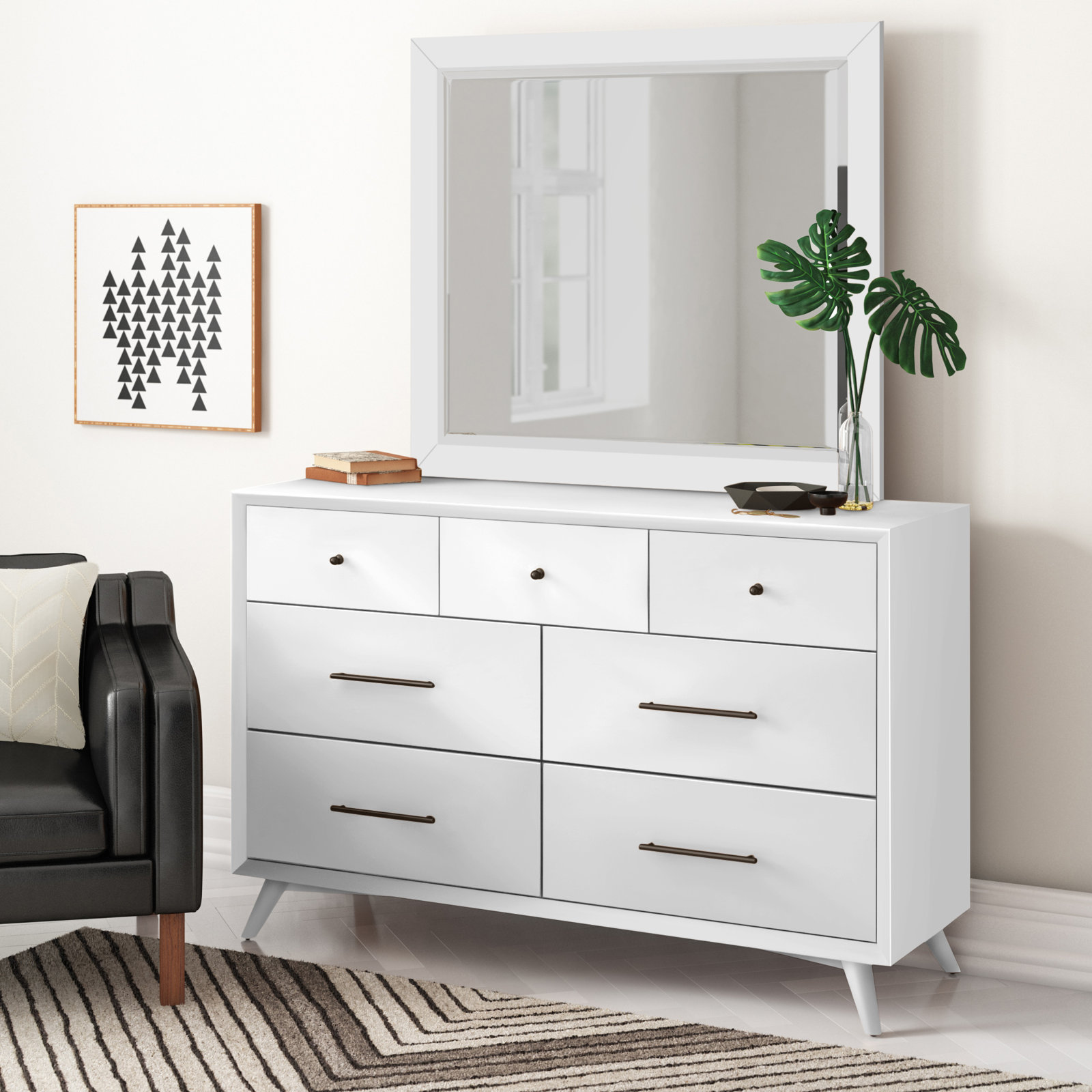 Williams 56 " Mahogany Dresser, White