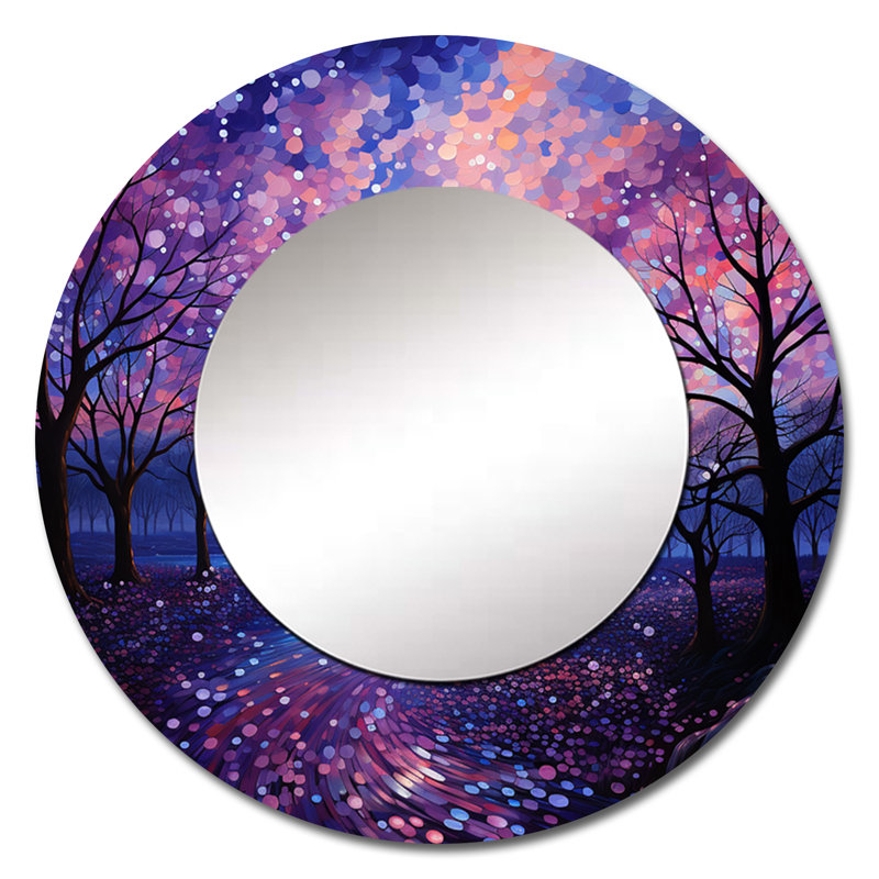 Sky Photo Transcendent Twilight - Sky Large Wall Mirror, Traditional Round Unique Mirror, Printed Metal Art, 29" x 29"