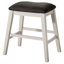 Modern 5pc Counter Height Dining , And Gray, Solid Wood, 4 Stools, Nailhead Trim Padded Fabric Seats