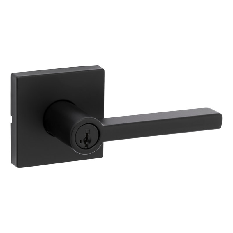 Halifax Keyed Storeroom Lever featuring SmartKey Security , Matte Black
