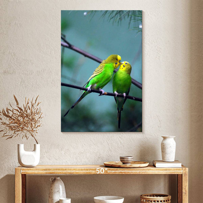 Brampt Kissing Parakeets, 24" H x 16" W