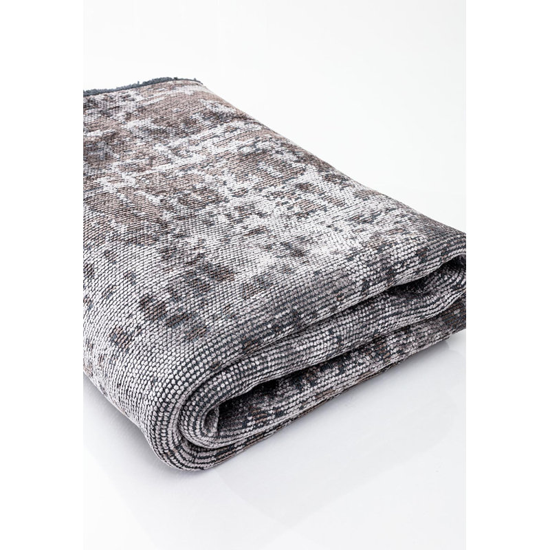 Rapture Abstract Area Rug in Gray, Square 9'