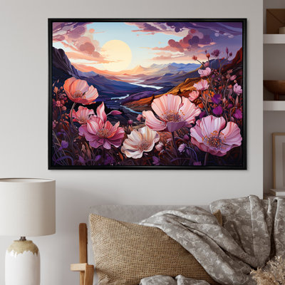 «Violets Flowers Mountain Charm» sur toile