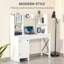 Bureau d'ordinateur avec huche et armoire, bureau à domicile avec rangement-106959561