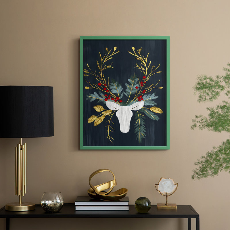 Reproduction encadrée - bois massif, H 15 po x l 12 po, Vert