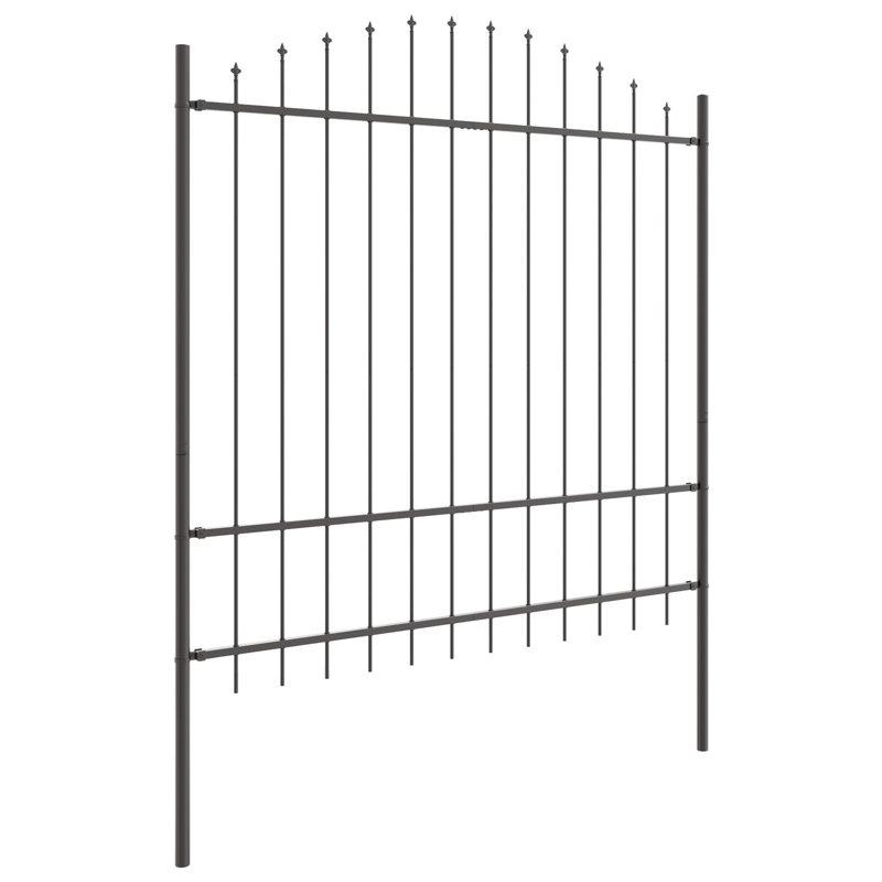 Clôture de jardin vidaXL 7 pièces grise 66,93 x 84,65 po en acier thermolaqué