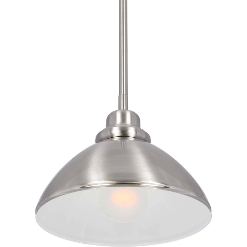 1-Light Indoor Brushed Nickel Mini Bowl Pendant