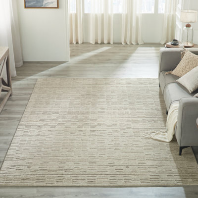 Tapis gris clair en laine Luxe