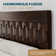 Georgina Solid Wood Platform Bed Frame with Headboard, Mid Century Geometric Pattern