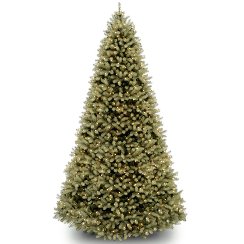 Downswept Douglas Artificial Fir Christmas Tree with Dual Color LED Lights, 9' H