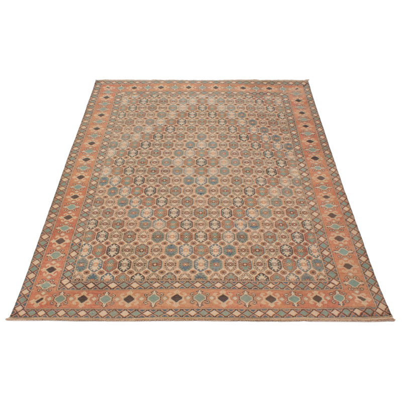Tapis ivoire en laine rectangulaire unique de 6 pi 6 po x 9 pi 4 po Agela Agela