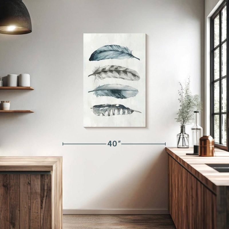 Brampt Indigo Feathers IV, 36" H x 24" W