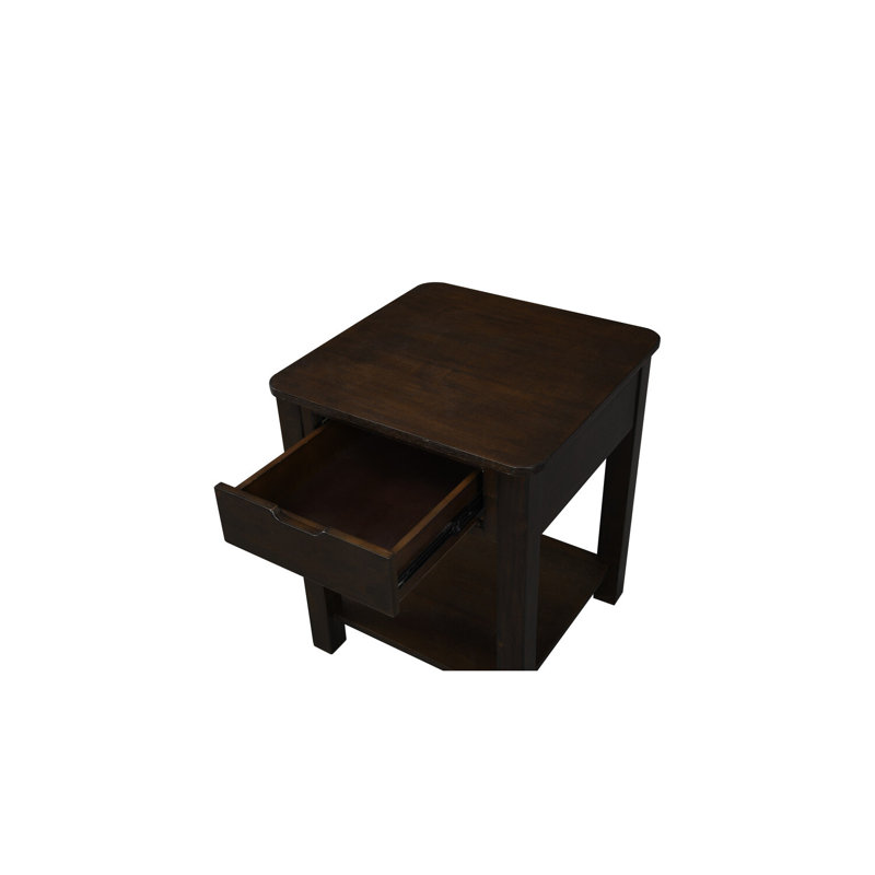 Dheeraj Dark Brown Mdf End Table with Drawer
