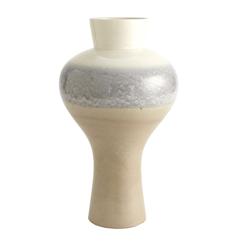 Cream Rises Swell Vase-Lg