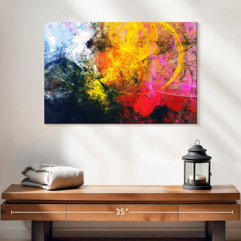 Avery Fiery abstrait, H 16 po x l 24 po