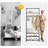 Corner Hall Tree with Shoe Bench in Wood - 71-Inch Entryway Coat Rack with 10 Hooks and Storage Shelves for Mudroom or Entry Area-2103780416