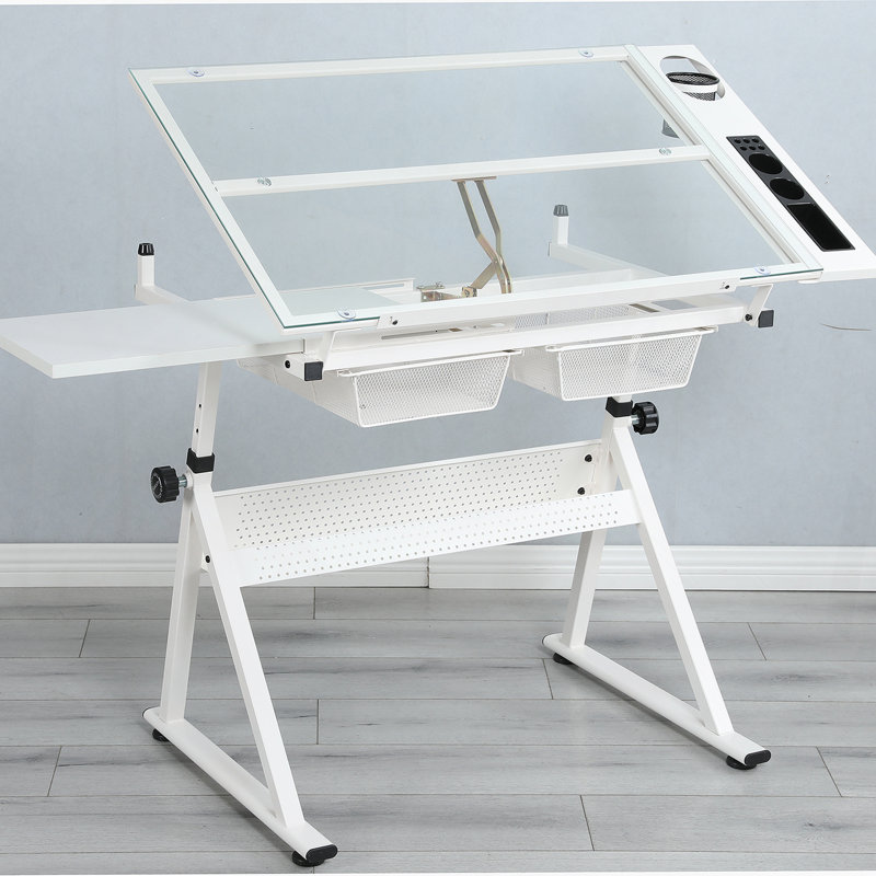 38.5"x 23.6" Tempered Glass Drafting Table