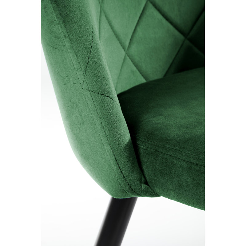 Adrianah 47cm H Tufted Velvet Upholstered Upholstered Back Side Chair in Green