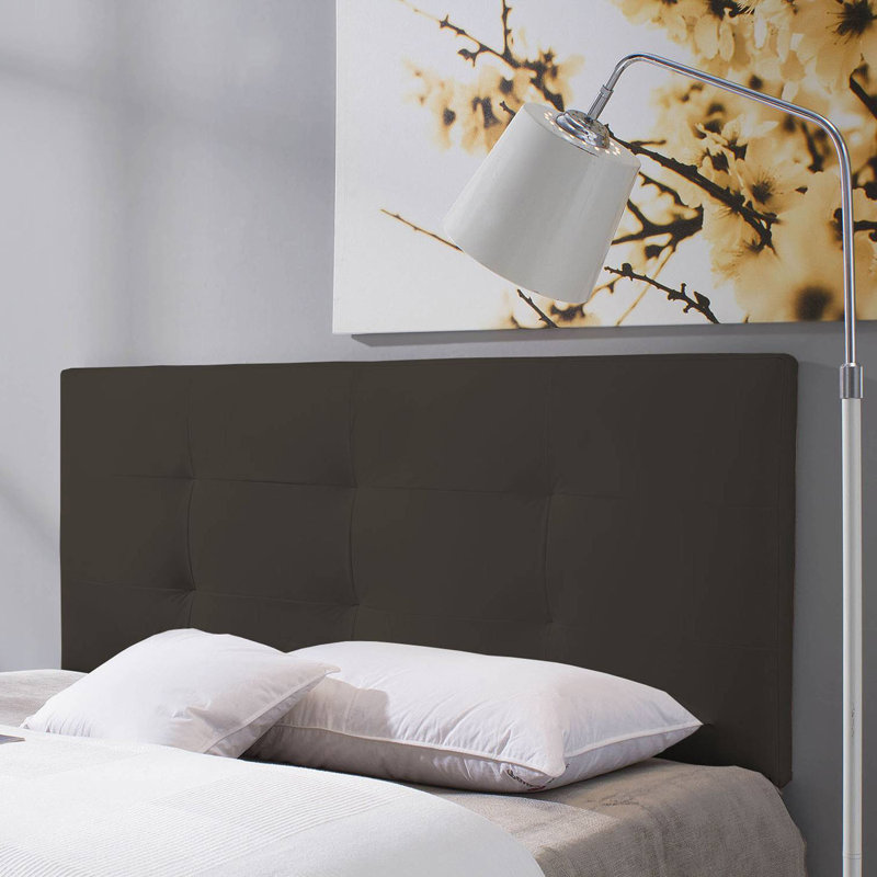 Haycraft Upholstered Headboard, 60cm H x 160cm W x 8cm D, Chocolate
