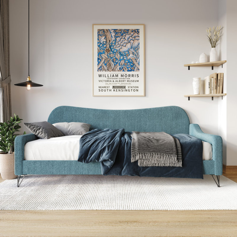 Birydiana Upholstered Daybed, Teal