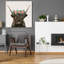 «Longhorn with Rose Crown Linen Sq» par Yvette St. Amant, art mural en verre acrylique-816411527