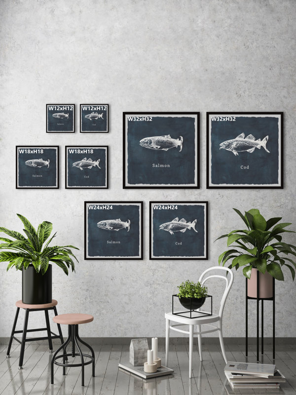 Personalized Name Text Salmon And Canvas, Poster Wall Art Decor