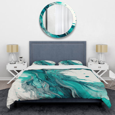 Turquoise Waves In Paradise VII BeddingMicrofiber / Polyester Duvet Cover Set