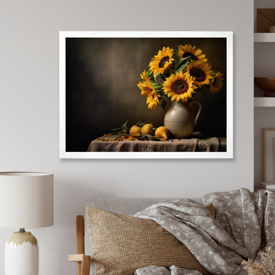 «Golden Sunflower Still Life III», reproduction sur toile