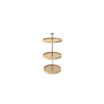18" White Value Line Polymer Full-Circle 3-Shelf Lazy Susan for 33" to 36" H Corner Wall Cabinets