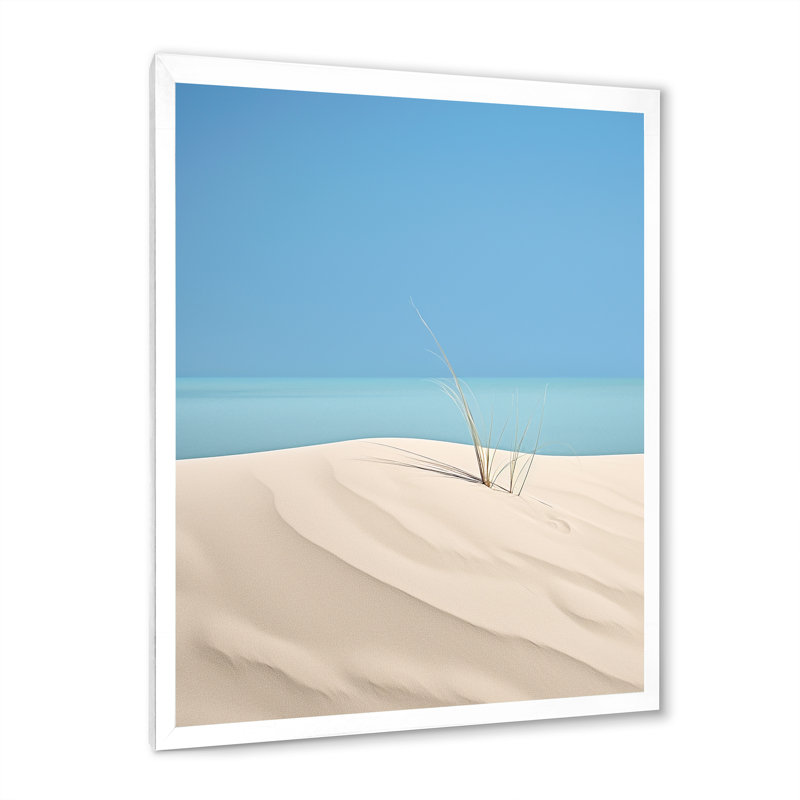 White Dune Solitude sur toile, H 40 po x l 30 po x P 1,5 po, Cadre photo blanc