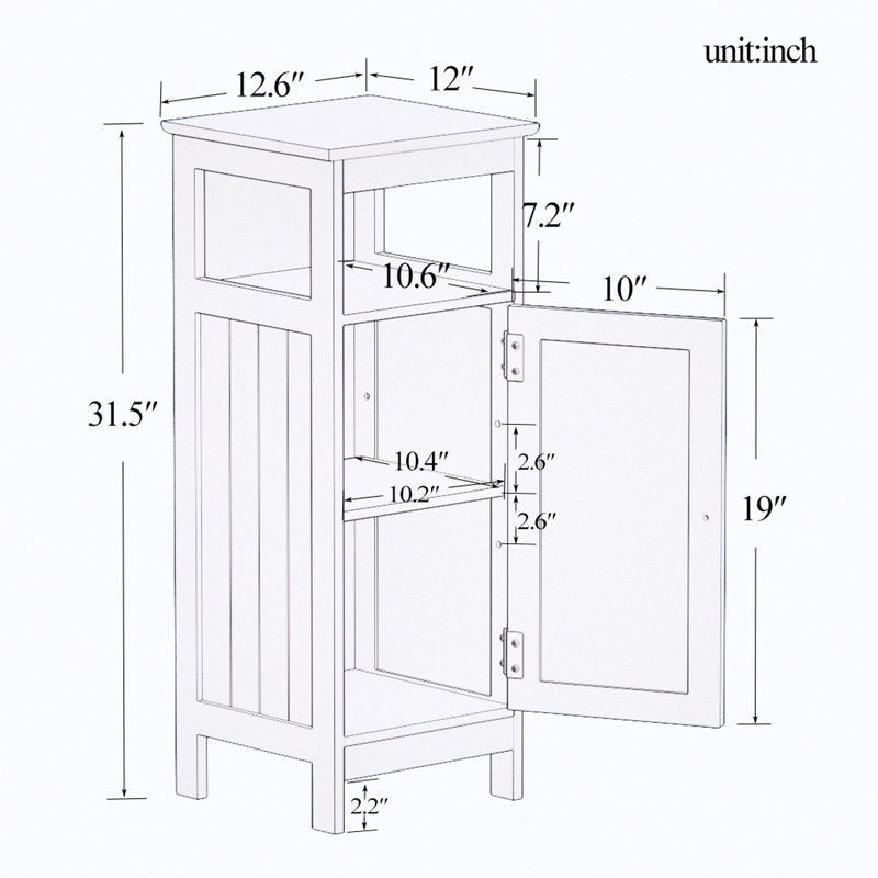 Armoire de salle de bain à une porte