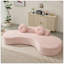 Canapé courbé de 105,5 po, canapé minimaliste moderne, canapé de 3 à 4 places avec 2 coussins, chambre à coucher, sans assemblage requis, velours côtelé en forme de point (anti-froissement)-1696451983