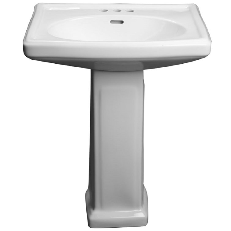 Proflo 19.63'' White Vitreous China Rectangular Bathroom Sink with Overflow