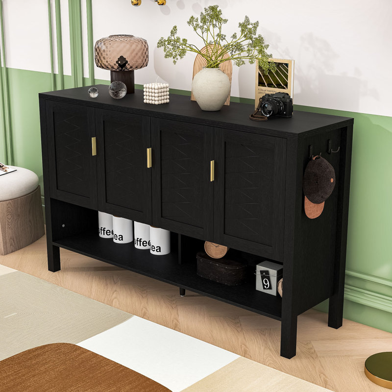 Armoire de rangement avec finition de qualité supérieure et pieds surélevés stables, Noir