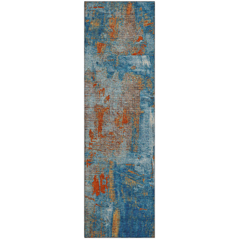 Premium Machine Washable Natoma AMF989 Abstract Rug, Runner 2'3" x 7'6"