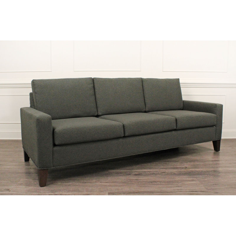 Madison 84" Square Arm Sofa with Reversible Cushions, Fluff Wall Street Performance Basketweave