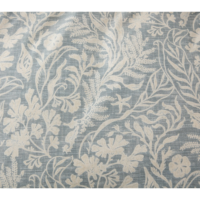 SLEEPBELLA Duvet Cover King Size, 600 Thread Count Cotton Beige & Bluish Grey Printed With Luxurious Leaves Pattern Reversible Botanical Comforter Cover Sets, Bedding Set 3Pcs