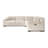 Ellie Top Grain Leather L-Shape Sofa, Beige