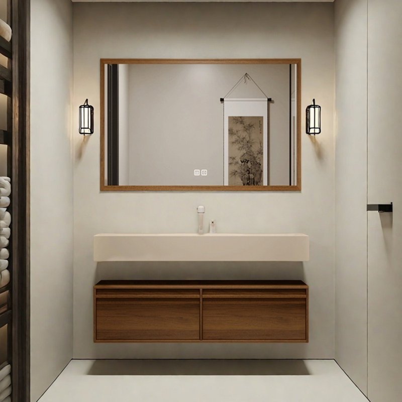 Retro high-end and simple bathroom cabinet, 47"